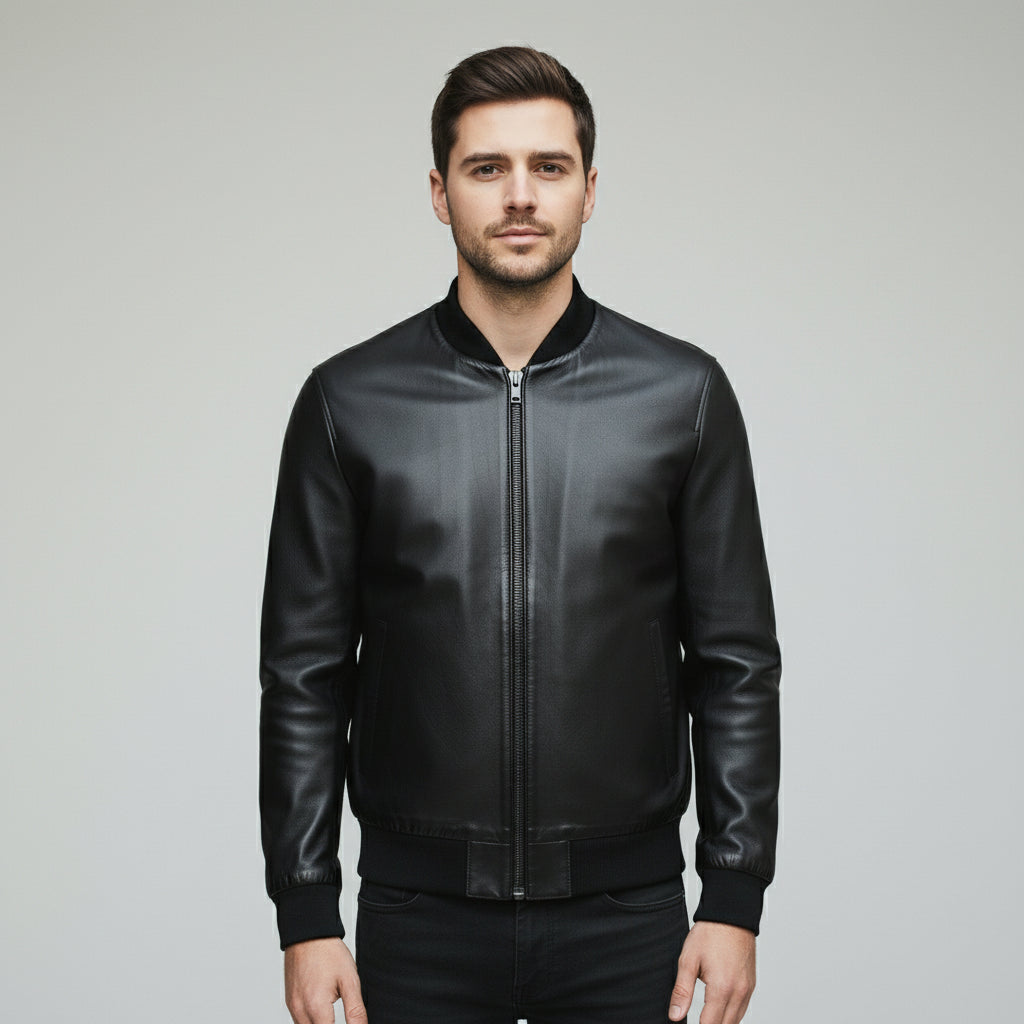 Men's Handmade Bomber Leather Jacket