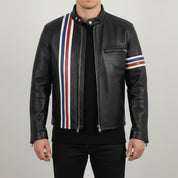 Men's Black Leather Biker Jacket