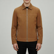 Men's Brown Suede Bomber Jacket
