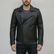 Men's Black Leather Biker Jacket