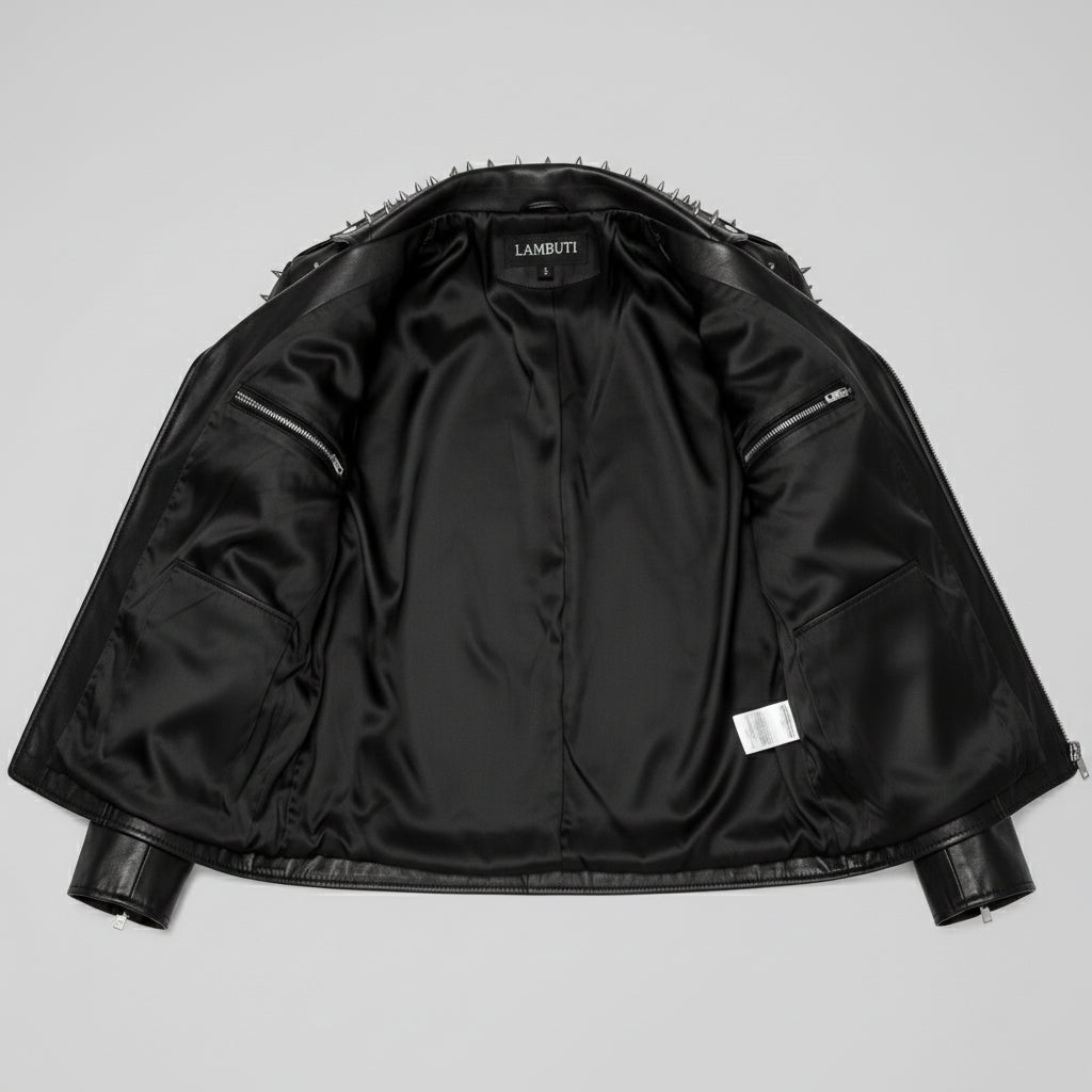 Men's Black Studded Gothic Leather Jacket