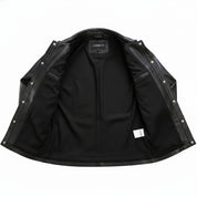 Handmade Men Black Leather Slim Fit Jacket with Cargo Pockets, Men Fashion Jackets