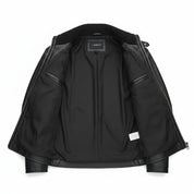 Men's Handmade Black Cowhide Leather Motorcycle Jacket