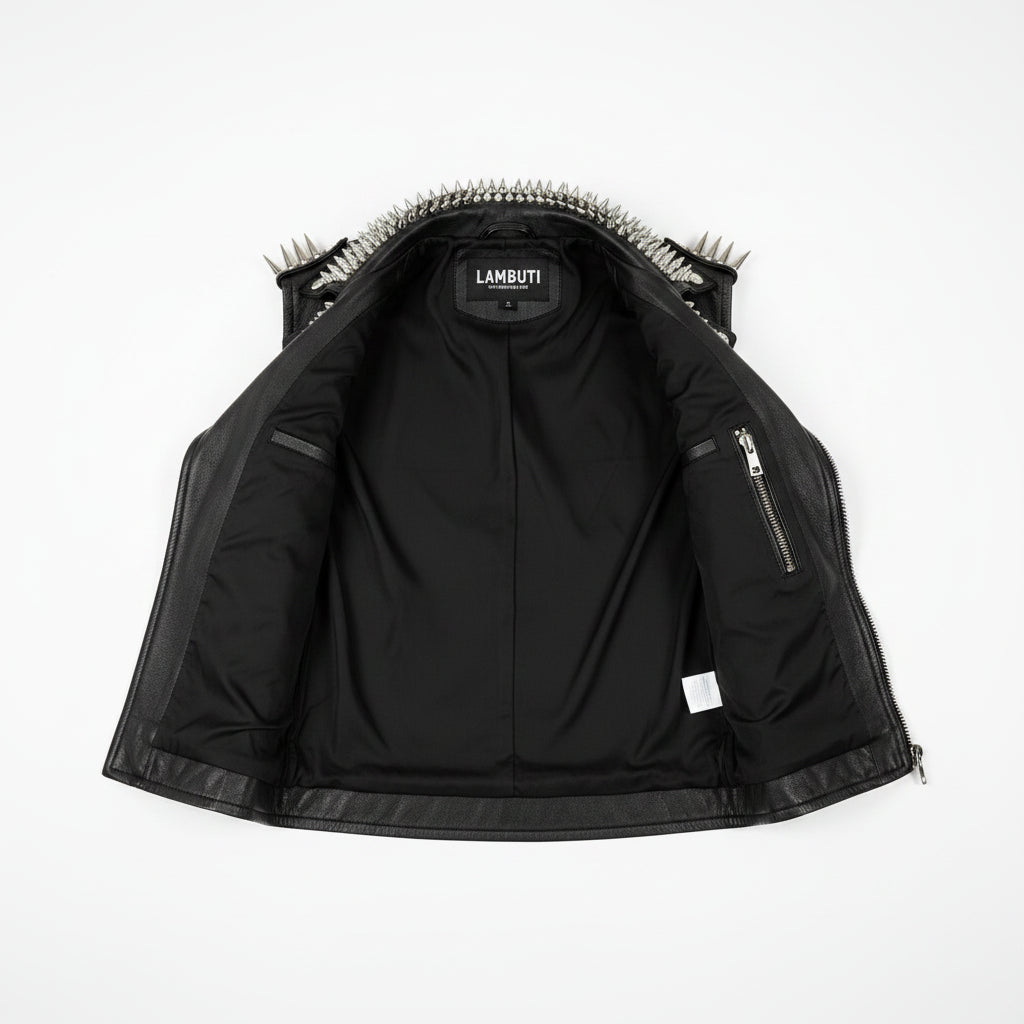 Handmade Men Rock Punk Style Belted Leather Vest, Biker Studded Jacket