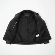 Men's Black Studded Biker Full-Grain Leather Jacket