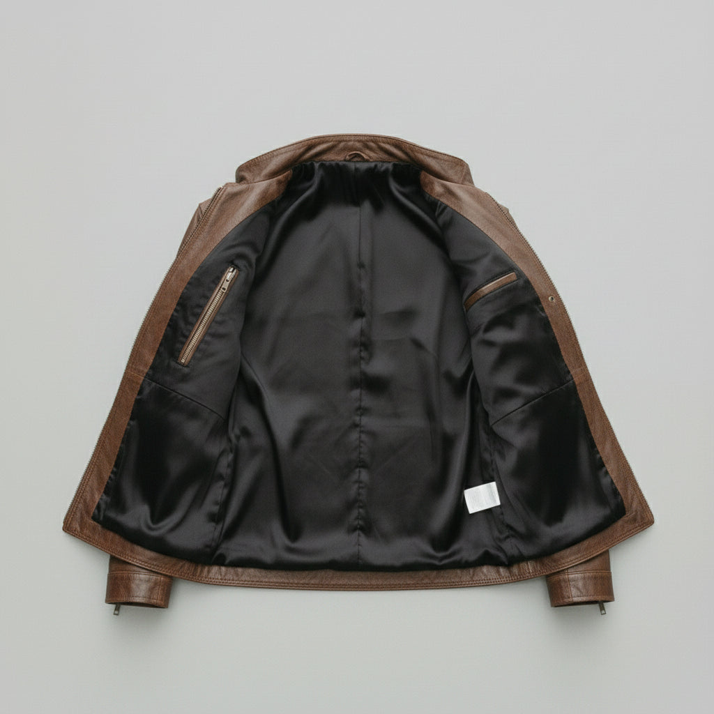 Men's Antique Brown Handmade Leather Biker Jacket