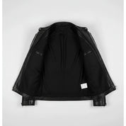 Men's Black Full-Grain Leather Biker Jacket