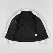 Men's Bright White Studded Leather Biker Jacket — Abberwall