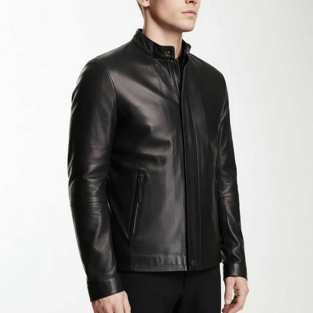 Handmade New Men Black Leather Biker Jackets, Real Leather Jackets for Mens