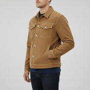Men's Tan Suede Trucker Jacket