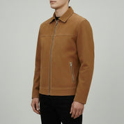 Men's Brown Suede Bomber Jacket