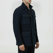 Men's Navy Suede Field Jacket