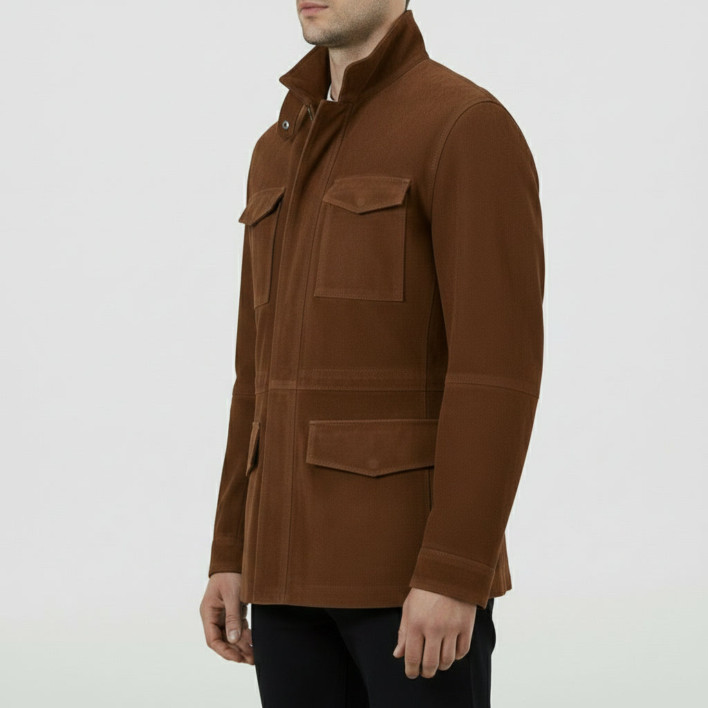 Men's Brown Suede Field Jacket