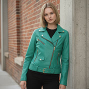 Women's Handmade Biker Leather Jacket
