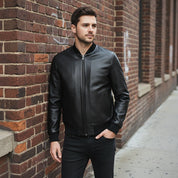 Men's Handmade Bomber Leather Jacket