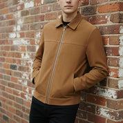 Men's Brown Suede Bomber Jacket