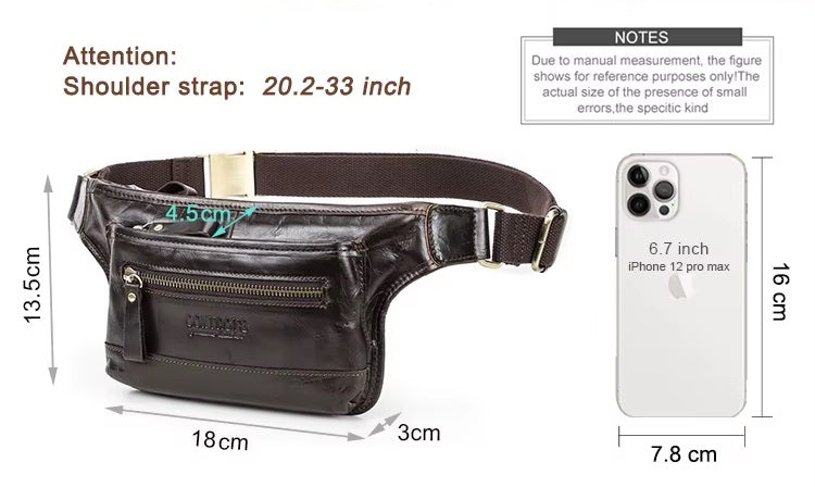 Men's Dark Brown Leather Fanny Pack — Hudson