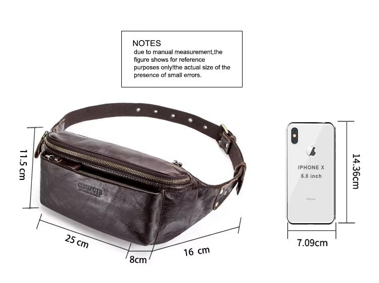 Men's Dark Brown Leather Fanny Pack — Beaminster