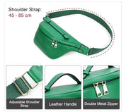 Women's Green Pebbled Leather Waist Bag — Granby