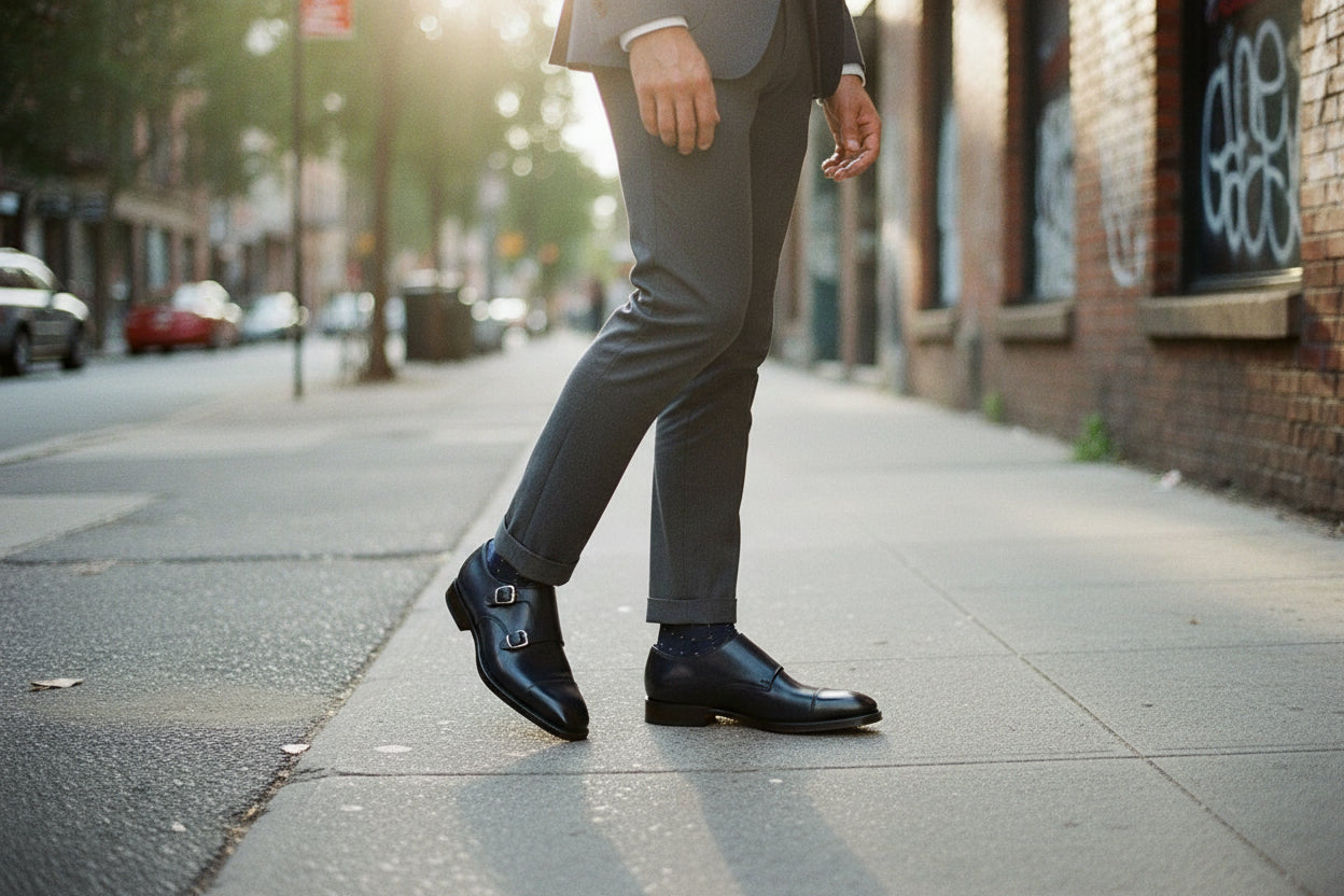 Handcrafted Genuine Leather Double Monk Men's Shoes