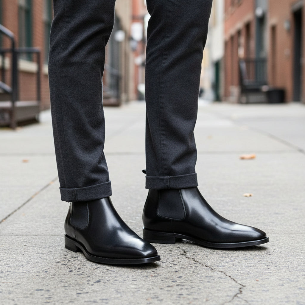 Handcrafted Black Calfskin Chelsea Boots