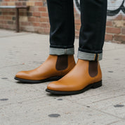 Men's Handcrafted Tan Chelsea Boots