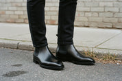 Handcrafted Black Leather Chelsea Boots for Men