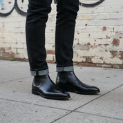 Handmade Men's Black Premium Leather Chelsea Boots