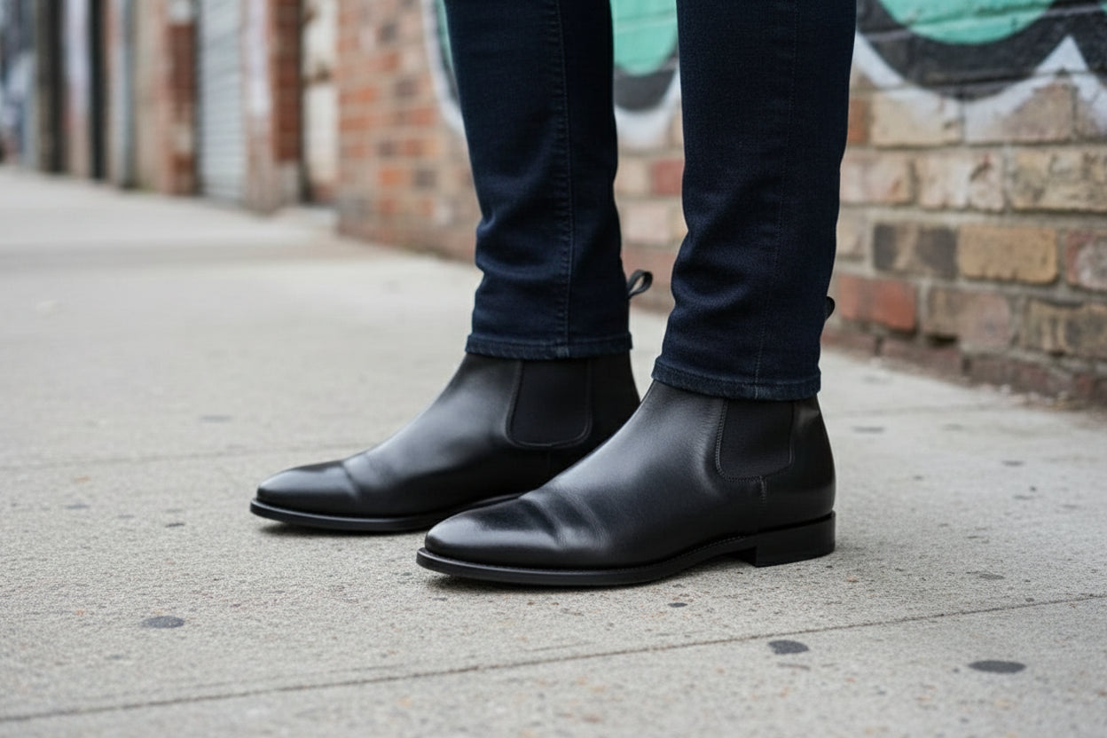 Handmade Plaintoe Chelsea Full-grain Leather Boots