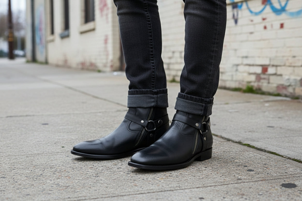 Handcrafted Men's Full-grain Leather Jodhpur Zipper Boots