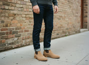 Handmade Men's Full Grain Suede Chelsea Boots
