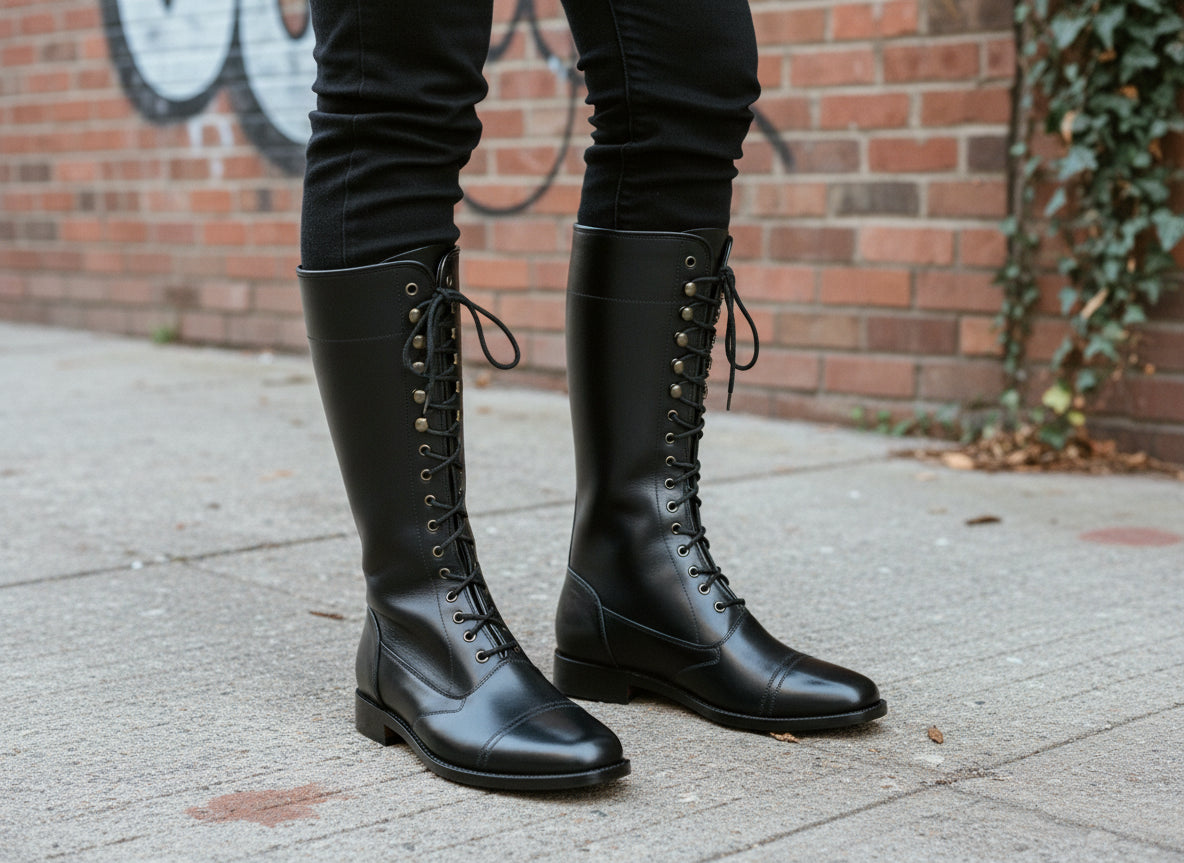 New Handmade Mens Style Superb Leather Boots Long Men Boot Leather