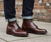 Men Brown Color Leather Ankle Boots, New Leather Lace Up Boots