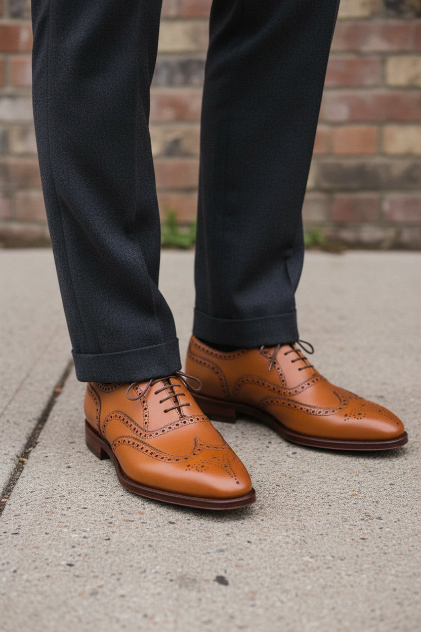 Handmade Men Wingtip Brogue Formal Shoes, Dress Shoes, Leather Shoe