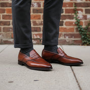 Handmade Moccasin Formal Slip On Full Grain Leather Men's Dress Shoes