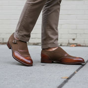 Men's Two Tone Handmade Formal Monk Shoes