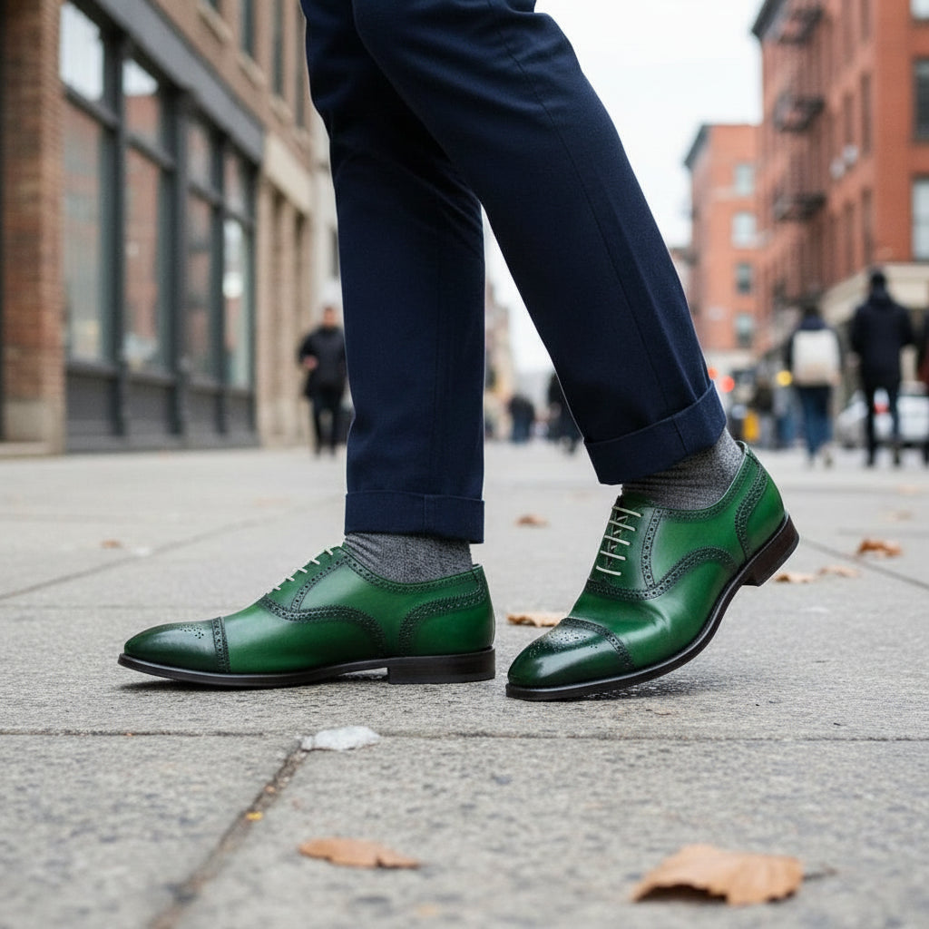 Spectator Green Wedding Shoes for Men Fashion Brogue Shoes