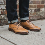 Men's Handmade Wingtip Brogue Dress Shoes, Goody Ear Welted