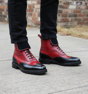 Men's Multi-color Wing Tip Brogue Ankle Boots