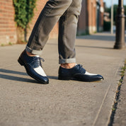 Handmade Spectator Men's Two Tone Formal Dress Shoes.