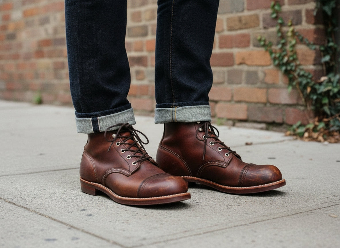 Handmade Men's Brown Leather Ankle Boots