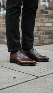 Handmade Mens Brogue, Lace Up Dress Shoes, Men Brown Leather Office Shoes