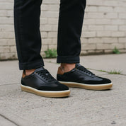 Men's Black Leather and Suede Sneakers