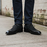 Handmade Men Wingtip Spectator Brogue Leather Shoes, Black Formal Shoes