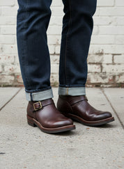 Handcrafted Maroon Leather Work Boots for Men