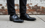 Men's Handcrafted Black Brogue Dress Shoes