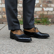 Handmade Mens Two Tone Oxfords Brogue Dress Shoes, Men Brogue Formal Shoes