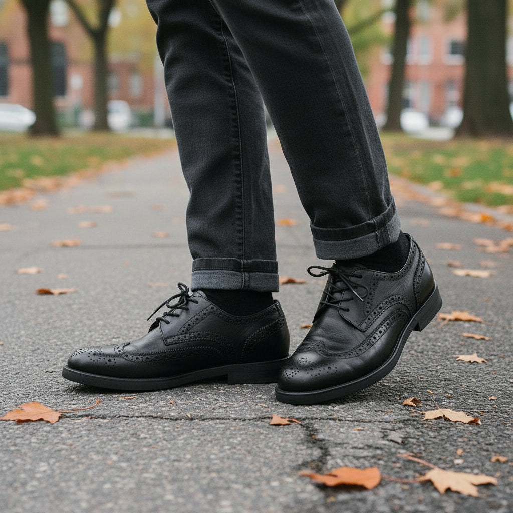 Handmade Men's Leather Wingtip Brogues