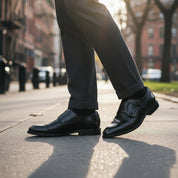 Handcrafted Men's Black Leather Double Monk Strap Dress Shoes