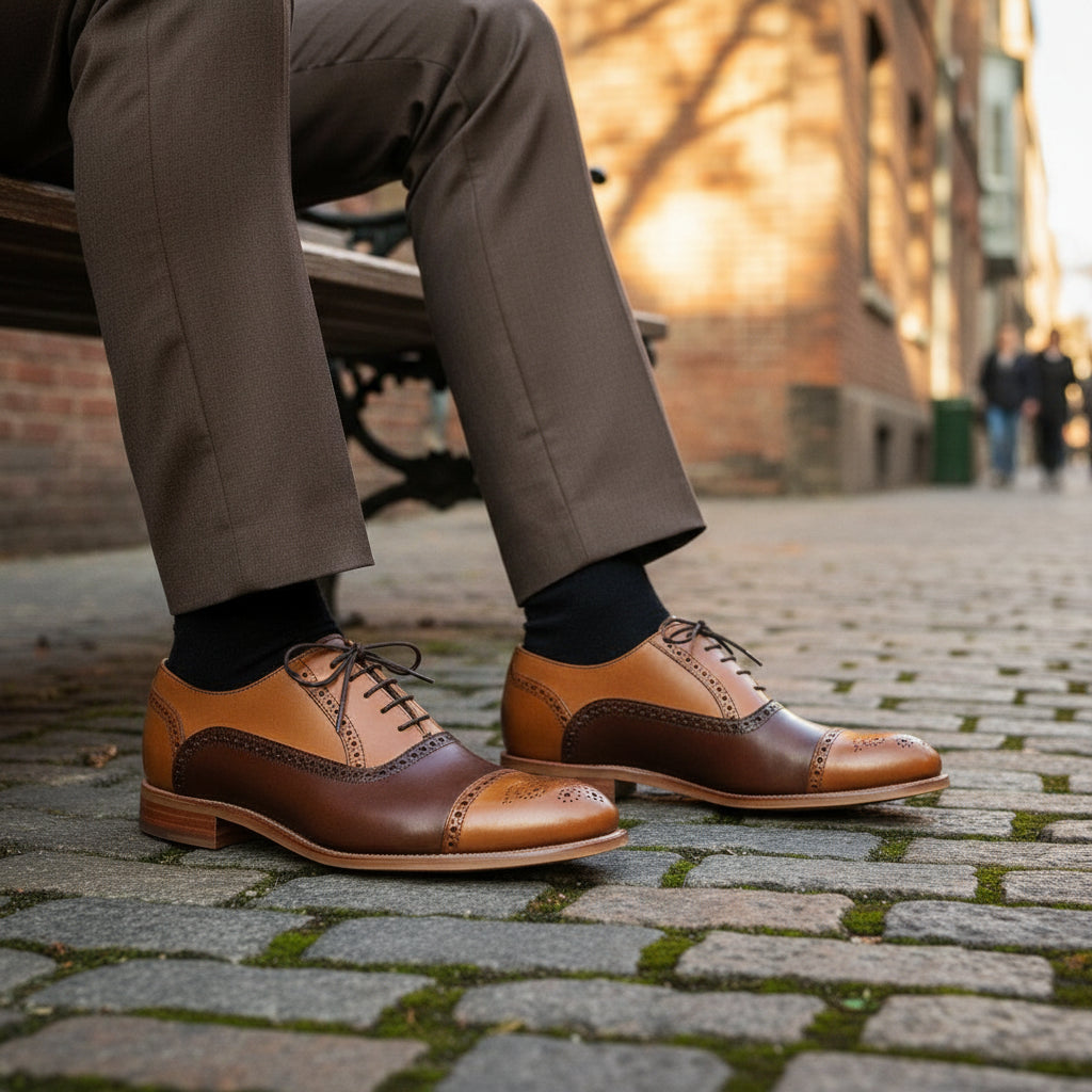 Men's Spectator Brogue Two Tone  Formal Dress Shoes